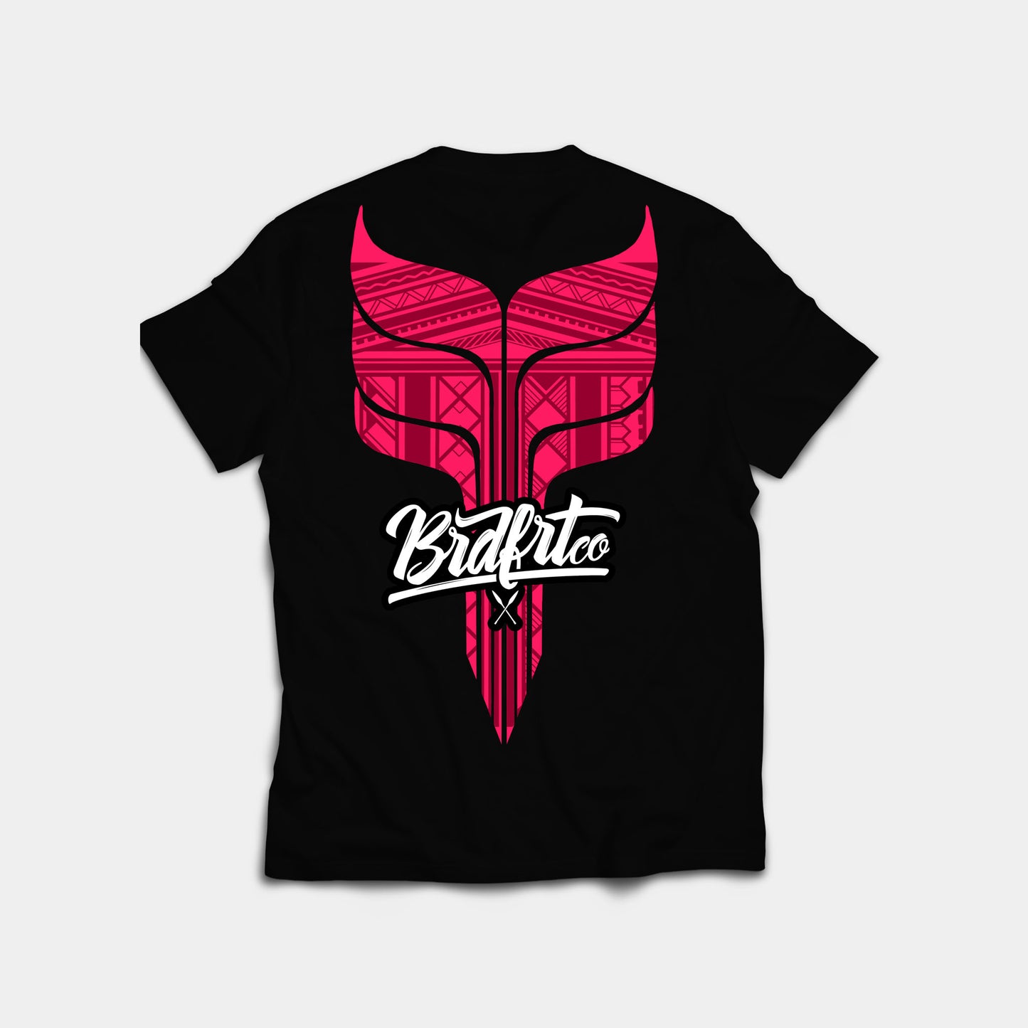 Whale Tail Black & Pink Tee