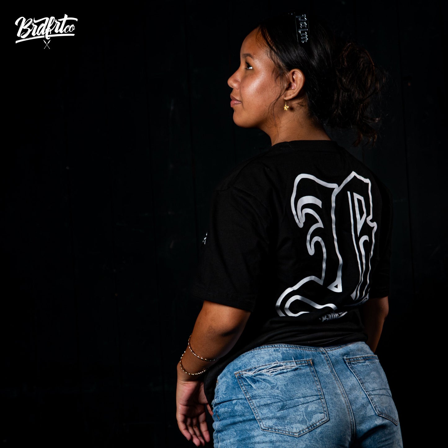 "B" Brdfrt Lettering Tshirt Black