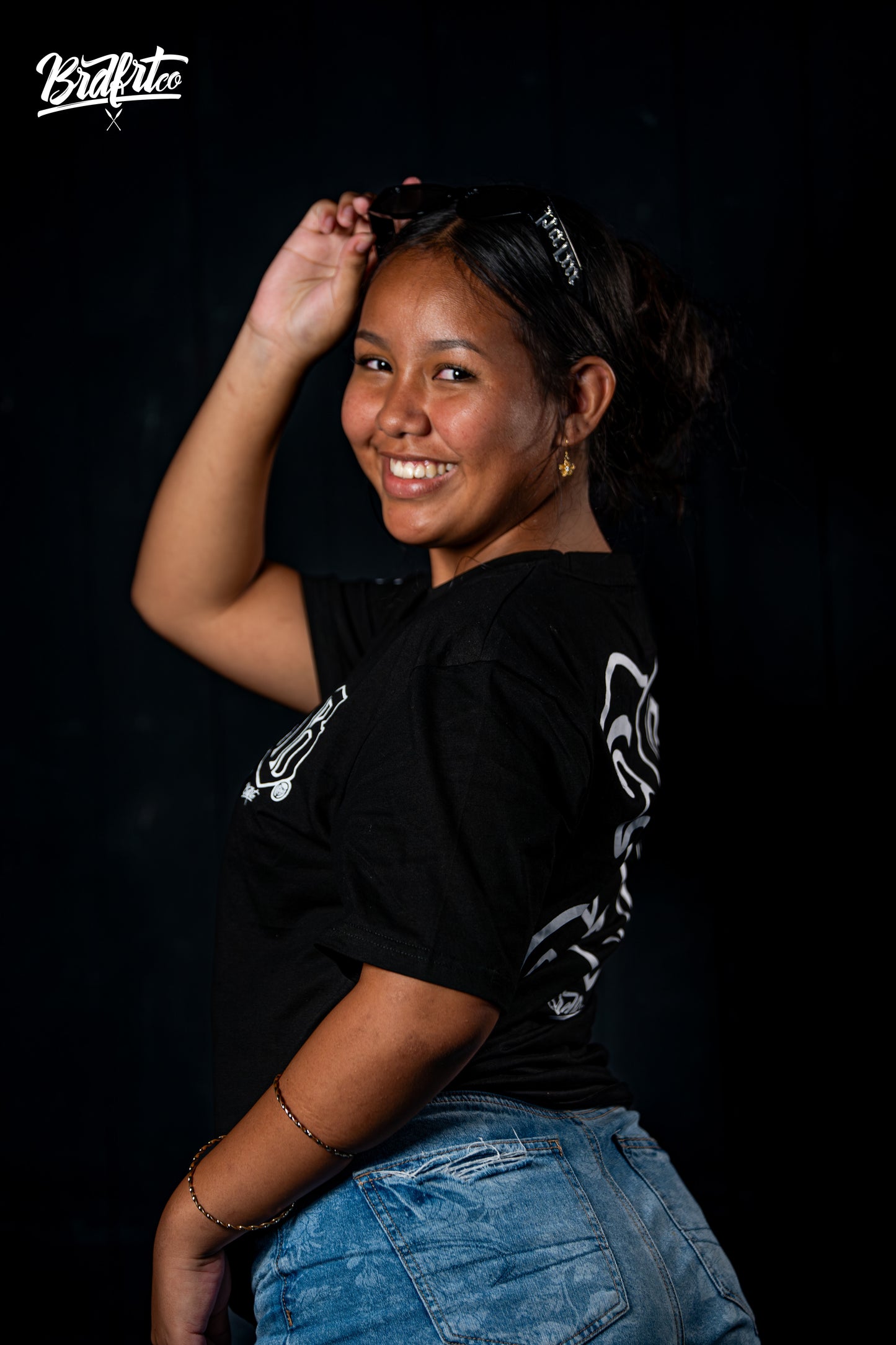 "B" Brdfrt Lettering Black Tshirt