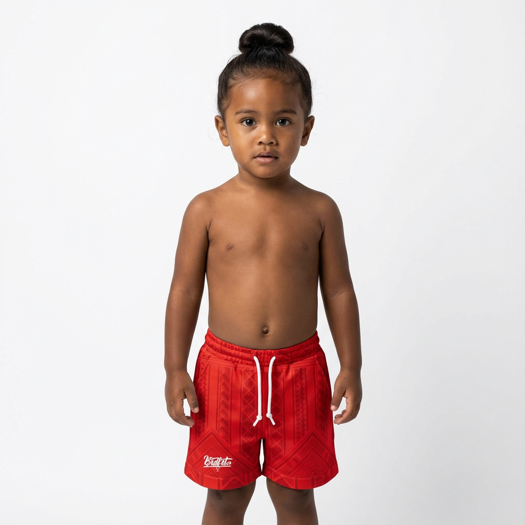 Red Tribal Shorts - Youth