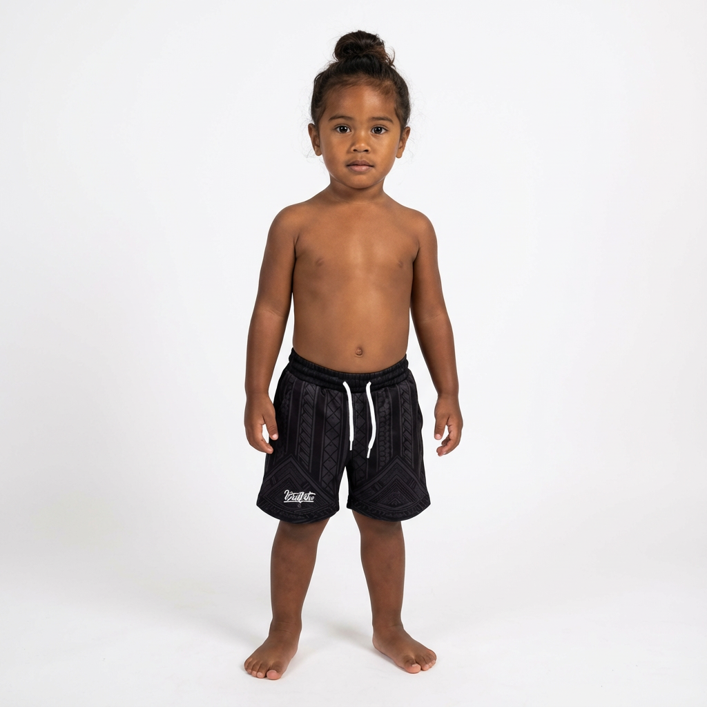 Black Tribal Shorts - Youth