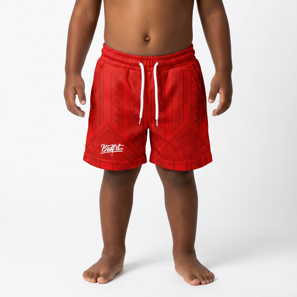 Red Tribal Shorts - Youth