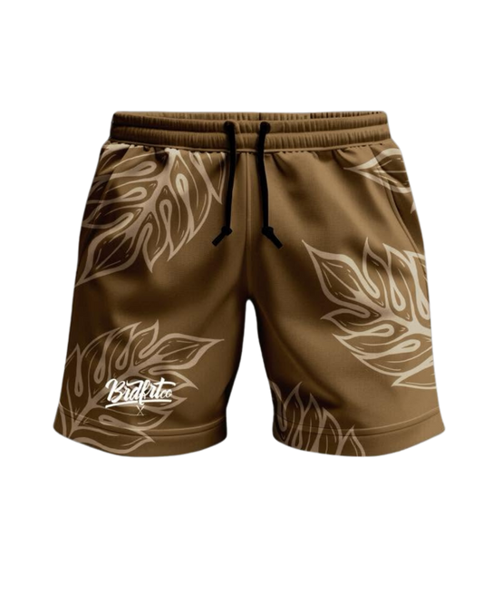 Brown Leaf Shorts