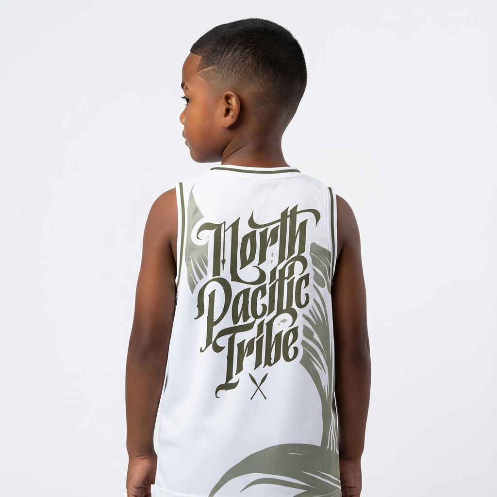 Whale Tail Jersey - White - Youth