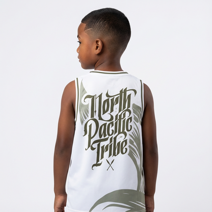 Whale Tail Jersey - White - Youth