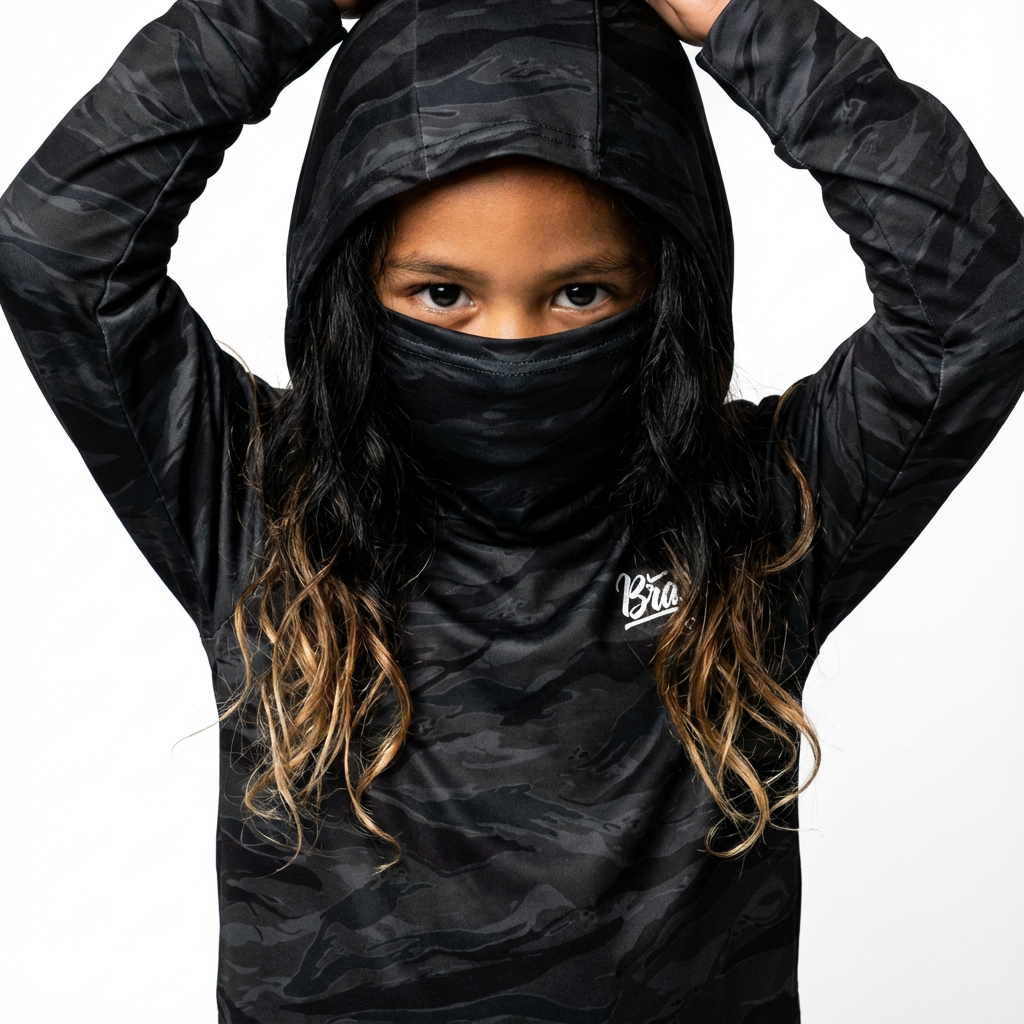 Midnight Camo Performance Long Sleeve - Youth