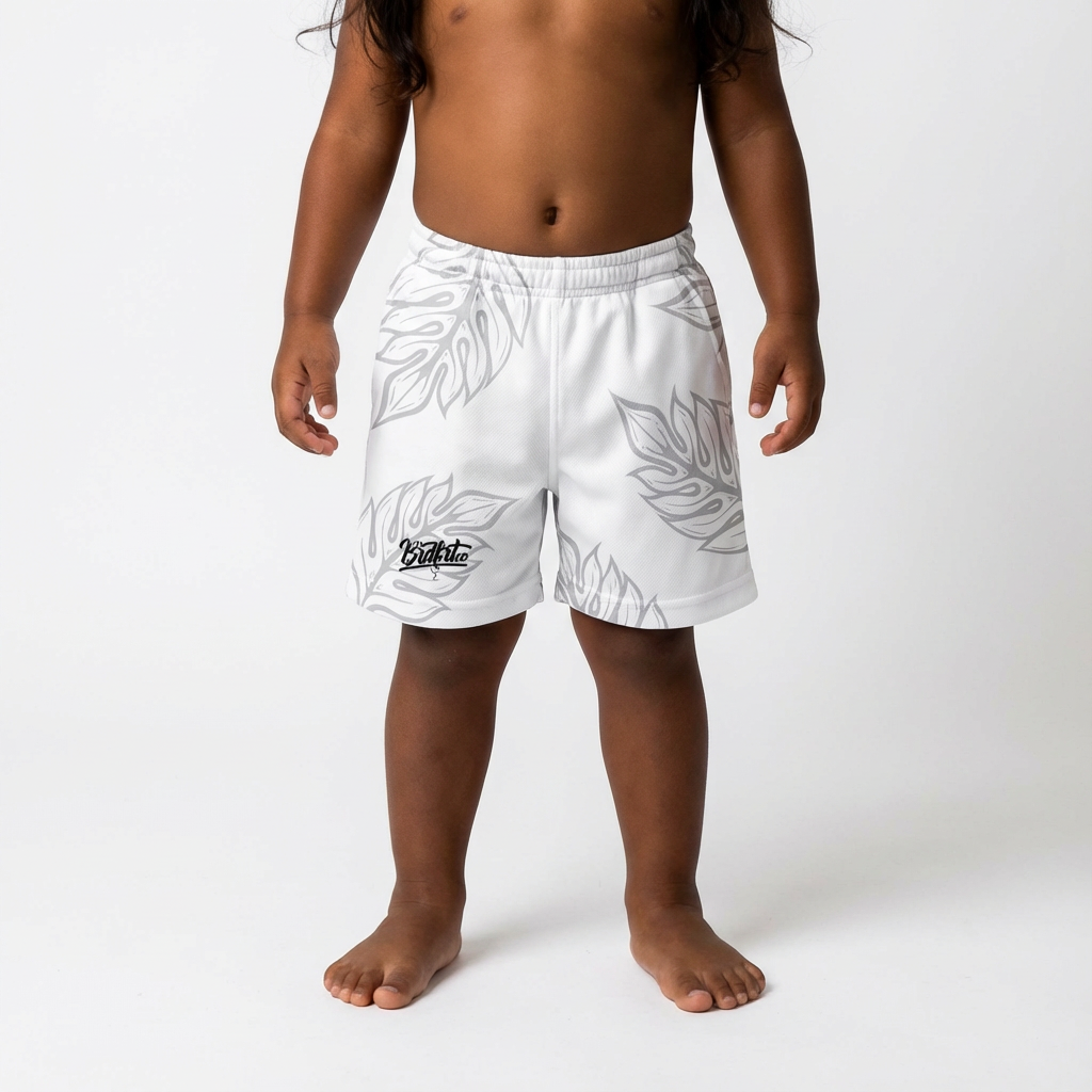 White Leaf Shorts - Youth