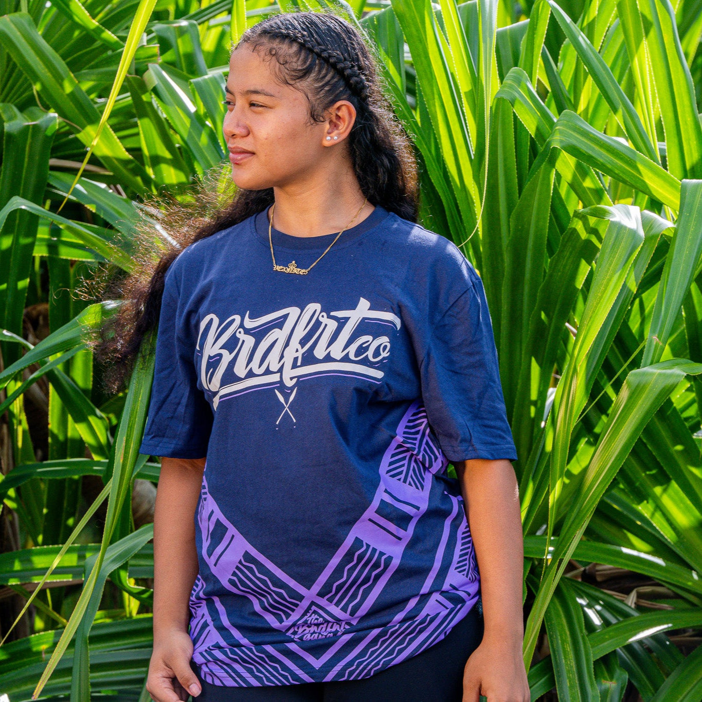 Navy Purple Tribal Tee