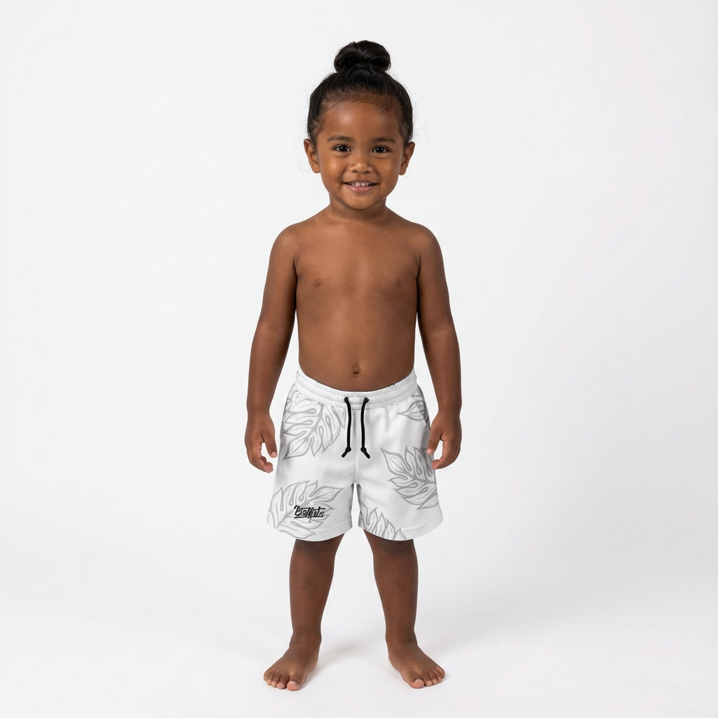 White Leaf Shorts - Youth