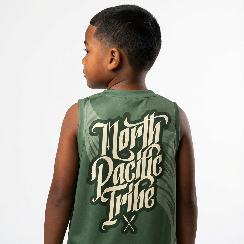 Whale Tail Jersey - Green - Youth