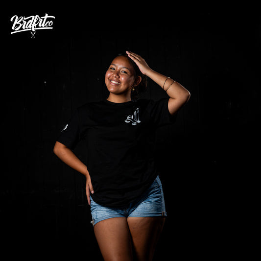"B" Brdfrt Lettering Black Tshirt