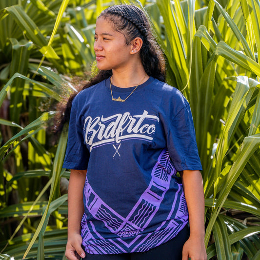 Navy Purple Tribal Tee