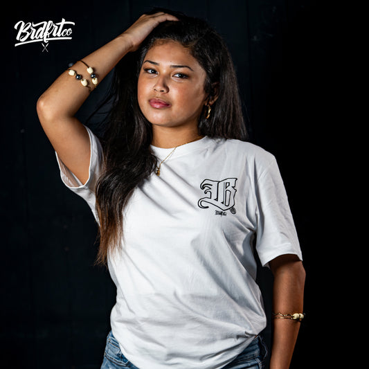 "B" Brdfrt Lettering White Tshirt