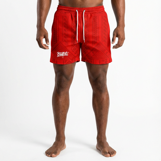 Red Tribal Shorts