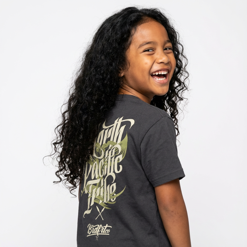 Whale Tail Tee - Gray - Youth