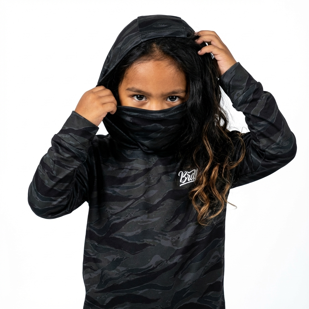 Midnight Camo Performance Long Sleeve - Youth