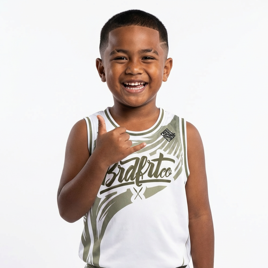 Whale Tail Jersey - White - Youth